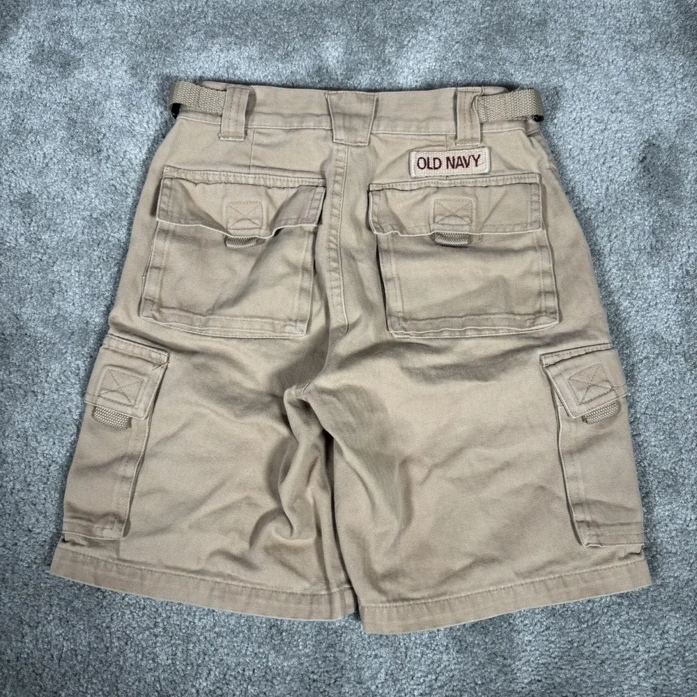 Vintage Old Navy Cargo Shorts‎ Youth Boys 7 Tan Cotton Baggy Heavy Skater Y2K
